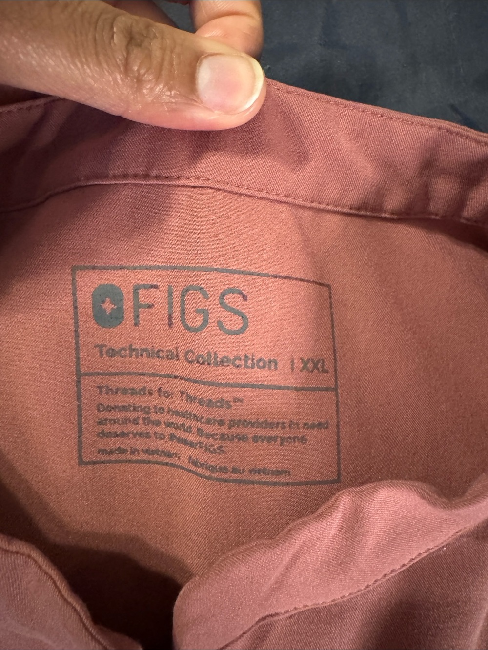 Figs Two-Piece Set in Dusty Rose - Picture 3 of 3